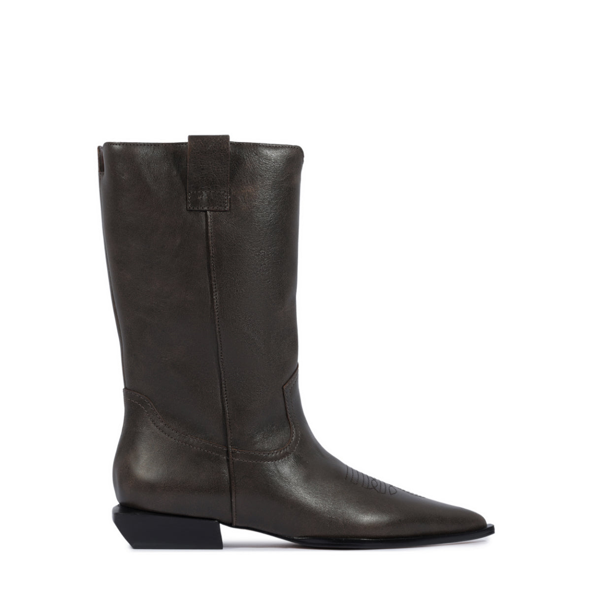 Ashley Leather Bootie in Root Brown
