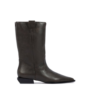 Ashley Leather Bootie in Root Brown