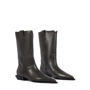 Ashley Leather Bootie in Root Brown