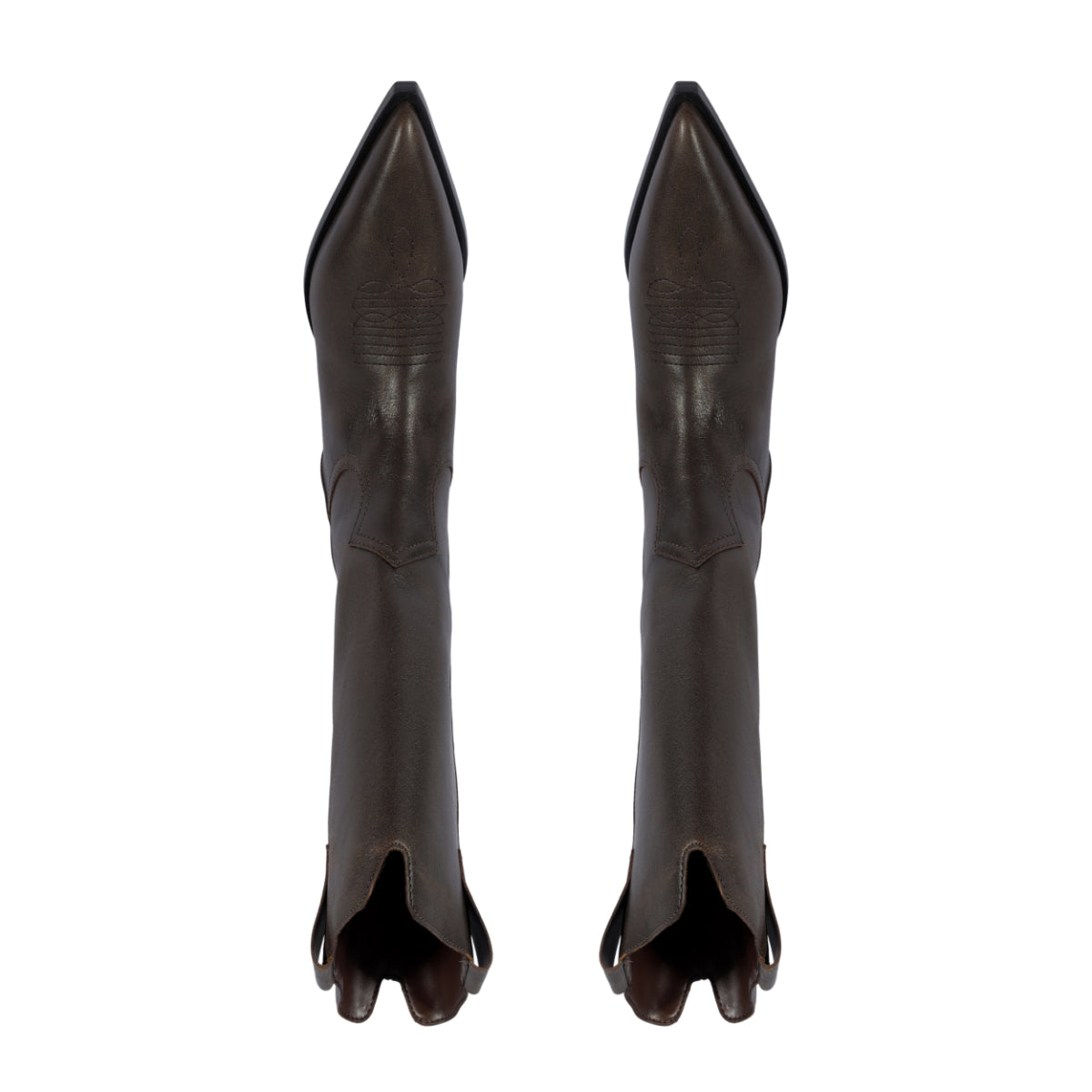 Ashley Leather Bootie in Root Brown