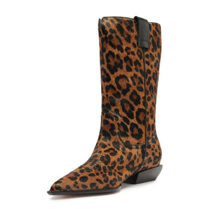 Ashley Hair Calf Bootie in Leopard