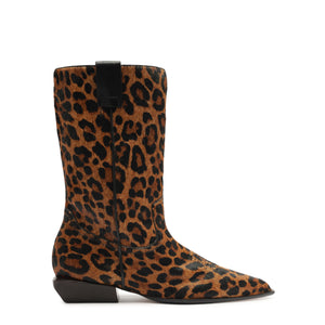 Ashley Hair Calf Bootie in Leopard