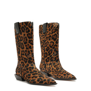 Ashley Hair Calf Bootie in Leopard