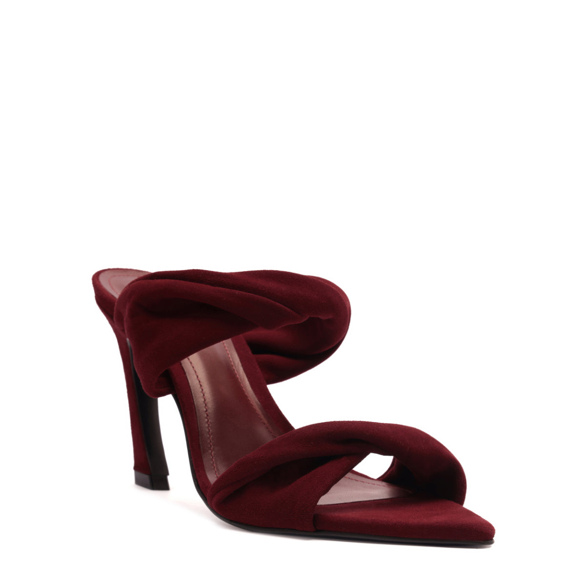 Meline Mule Suede Sandal in Vino