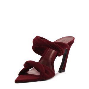 Meline Mule Suede Sandal in Vino
