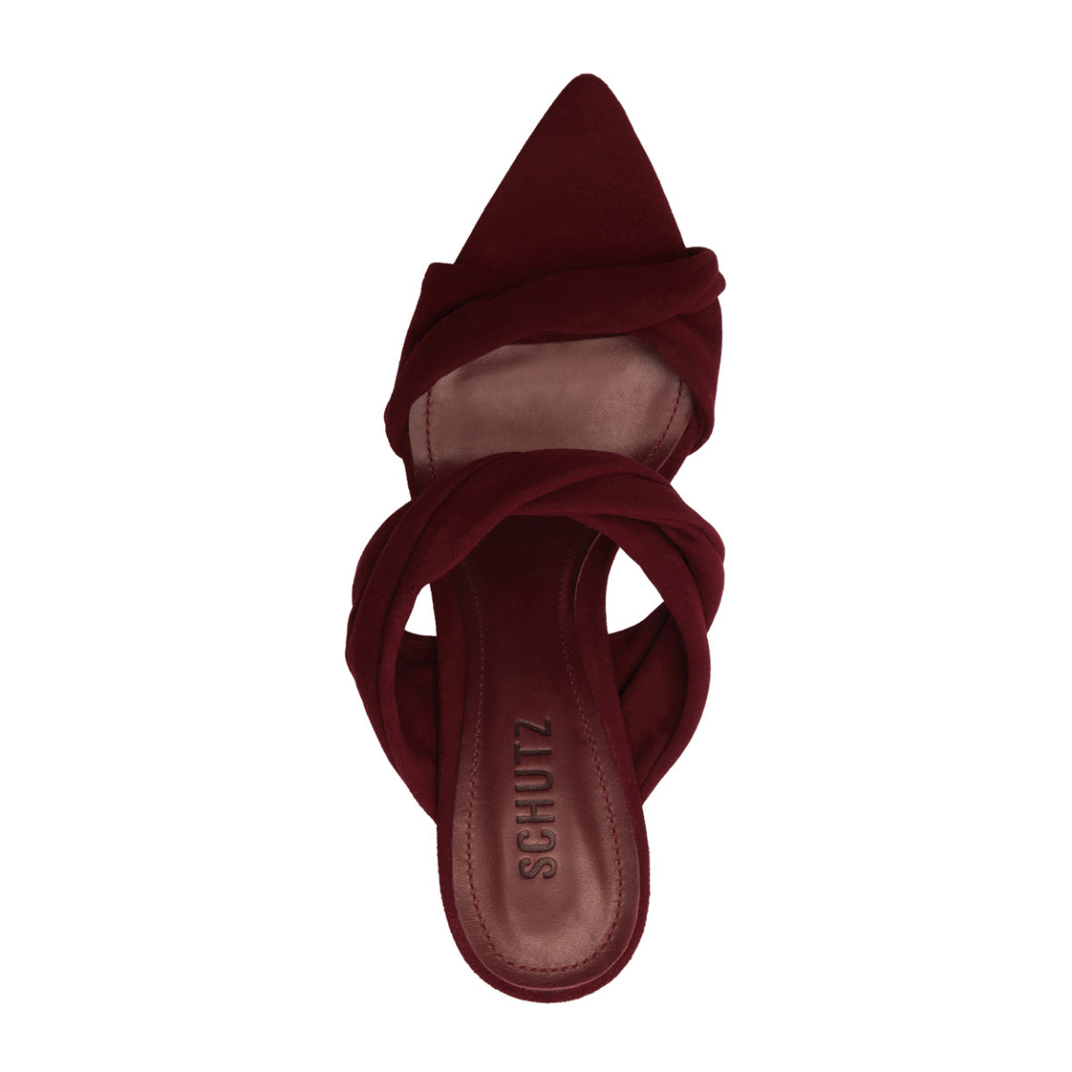 Meline Mule Suede Sandal in Vino