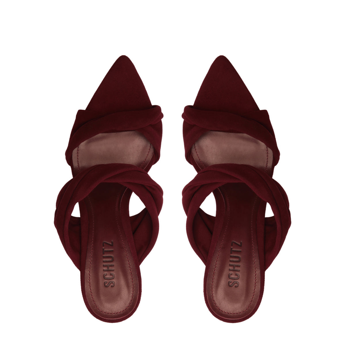 Meline Mule Suede Sandal in Vino