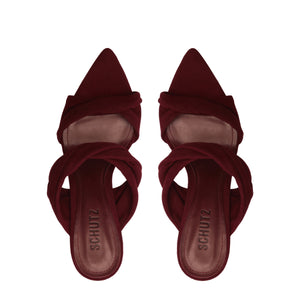 Meline Mule Suede Sandal in Vino