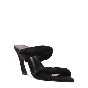 Meline Mule Suede Sandal in Black