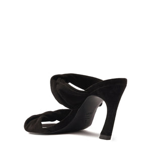 Meline Mule Suede Sandal in Black