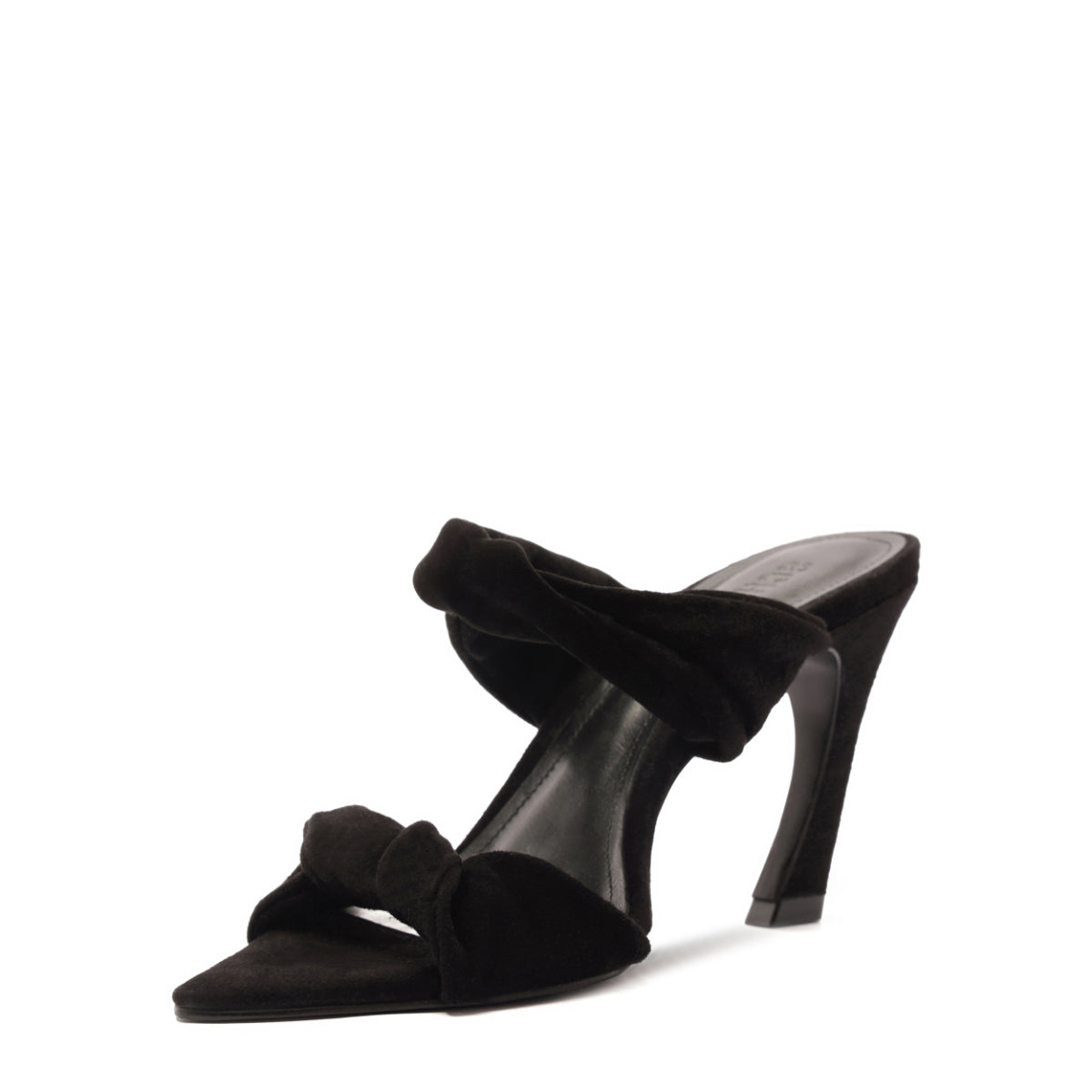 Meline Mule Suede Sandal in Black