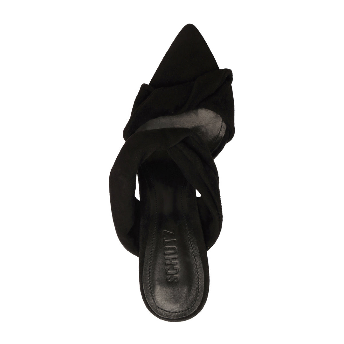 Meline Mule Suede Sandal in Black