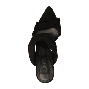 Meline Mule Suede Sandal in Black