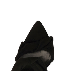 Meline Mule Suede Sandal in Black