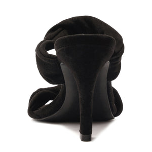 Meline Mule Suede Sandal in Black