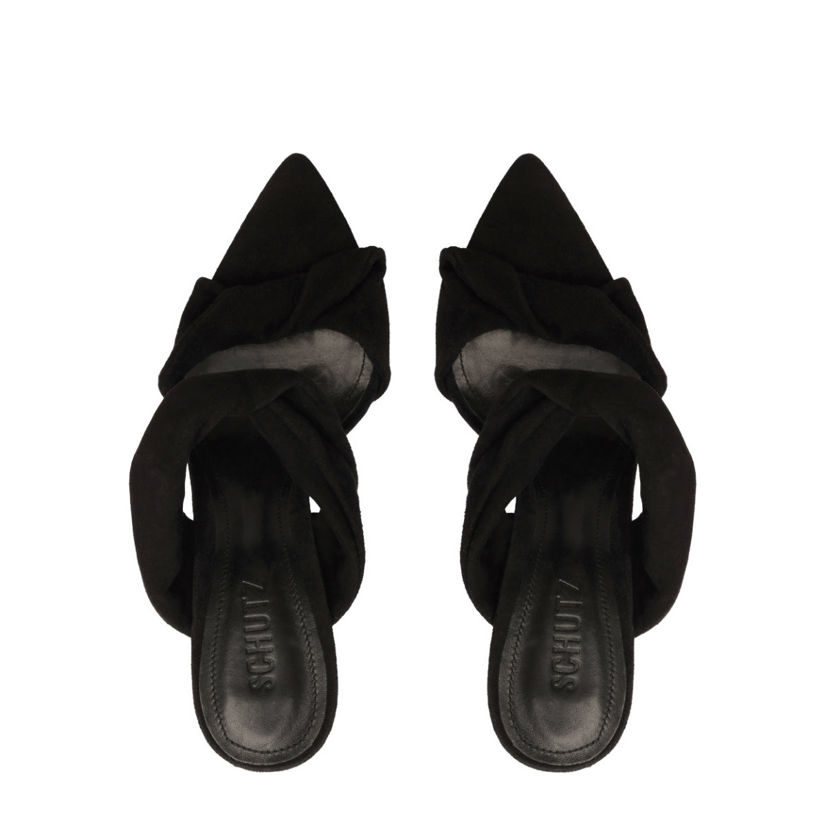 Meline Mule Suede Sandal in Black