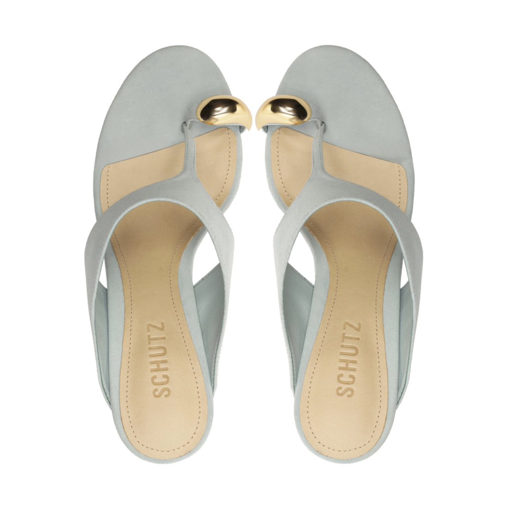 Maisie Nubuck Sandal in Light Azure