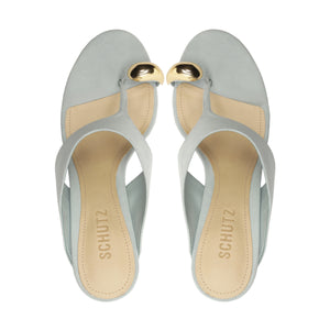 Maisie Nubuck Sandal in Light Azure