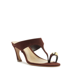 Maisie Nubuck Sandal in Chestnut Brown