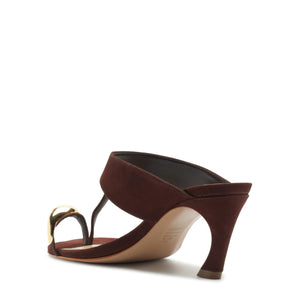 Maisie Nubuck Sandal in Chestnut Brown