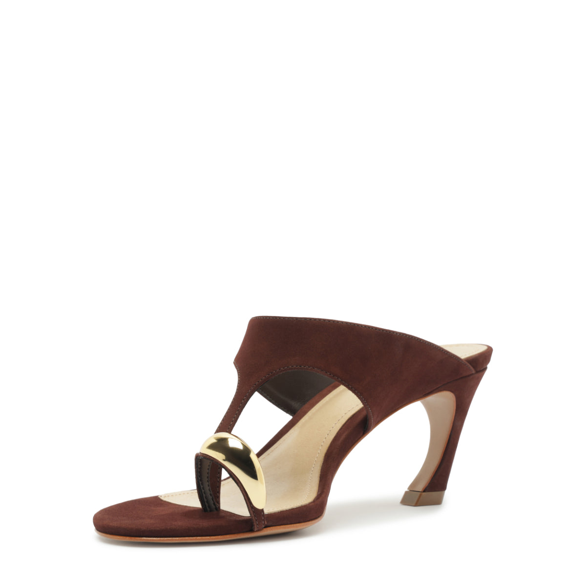 Maisie Nubuck Sandal in Chestnut Brown