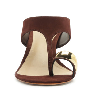 Maisie Nubuck Sandal in Chestnut Brown