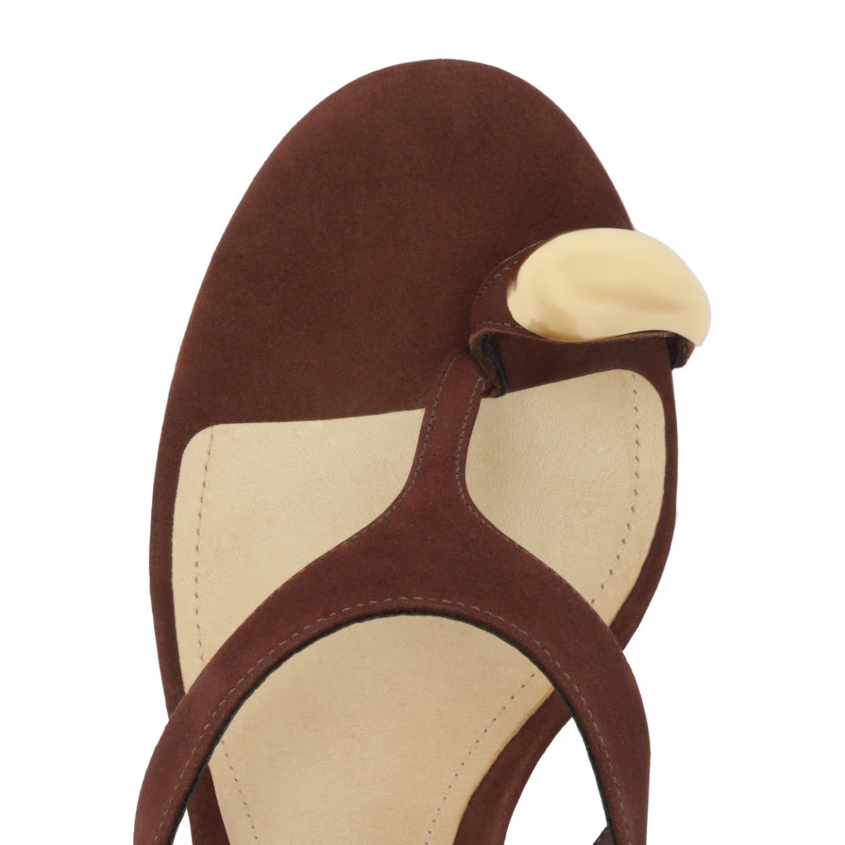 Maisie Nubuck Sandal in Chestnut Brown