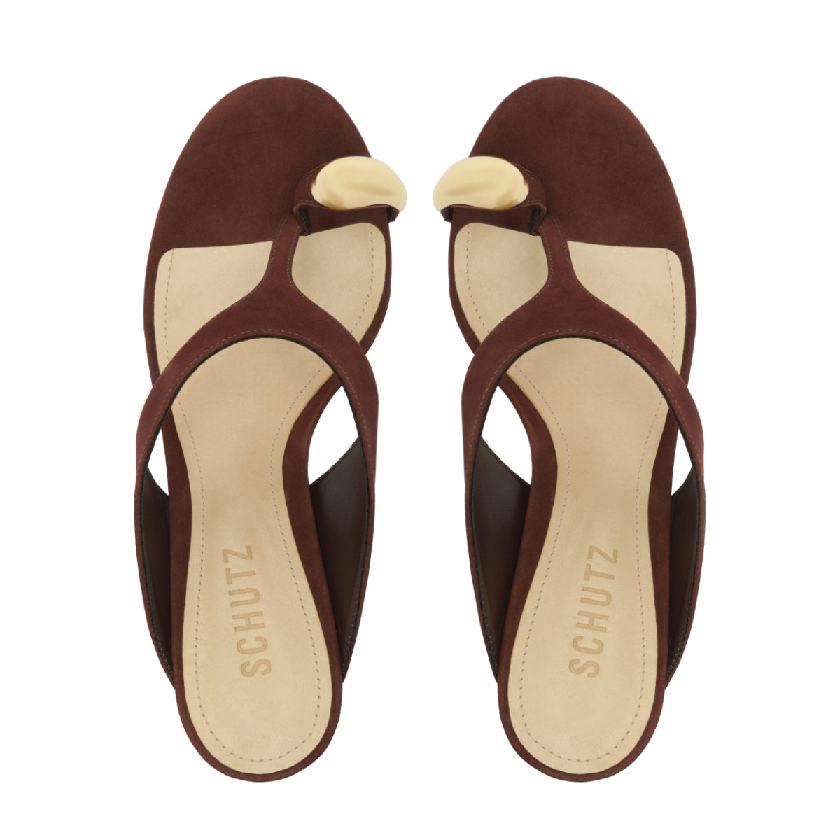 Maisie Nubuck Sandal in Chestnut Brown