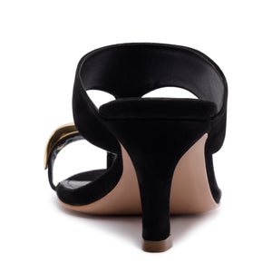 Maisie Nubuck Sandal in Black