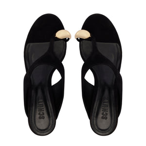 Maisie Nubuck Sandal in Black