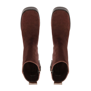 240 Suede Bootie in Root Brown