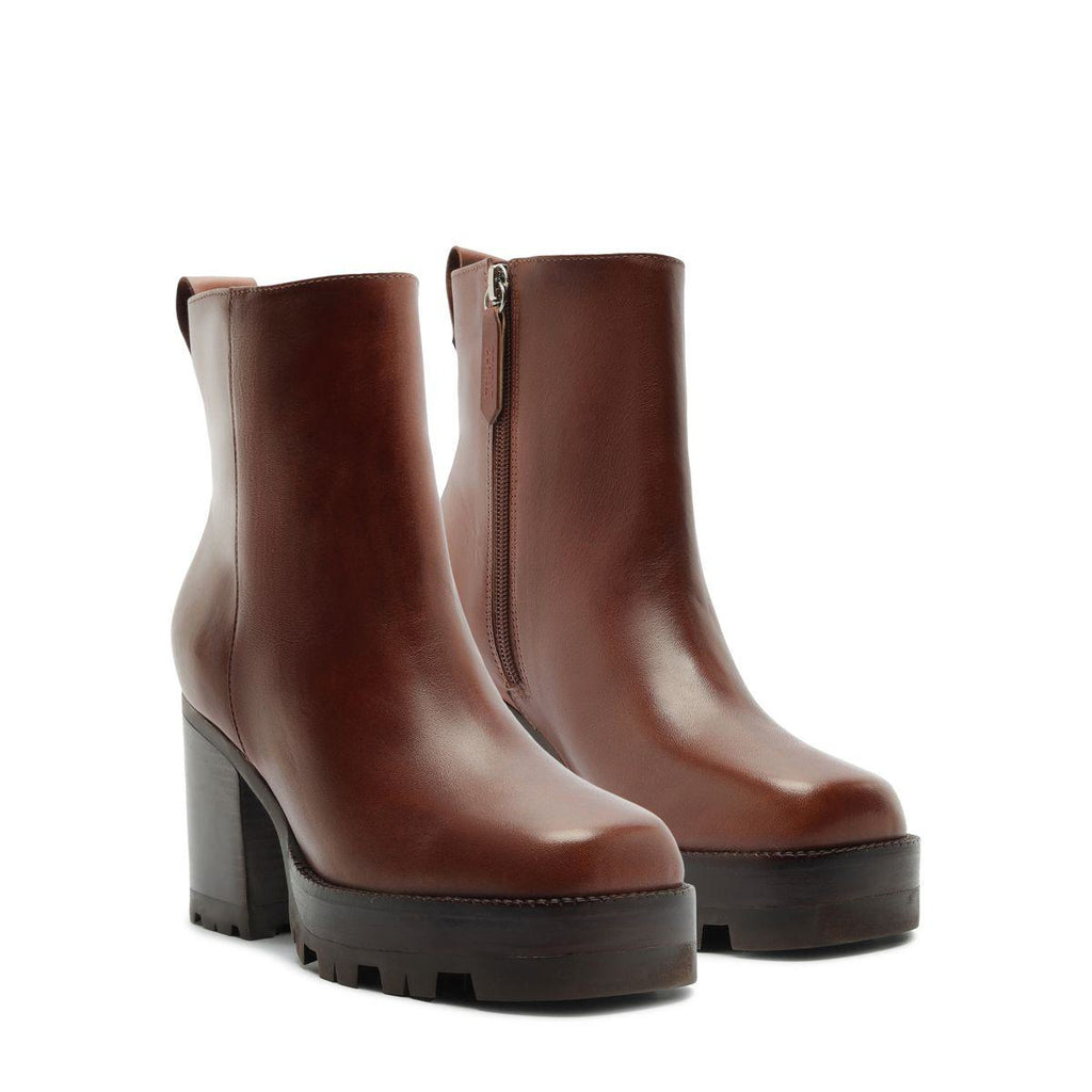 240 Leather Bootie in Warm Toffee