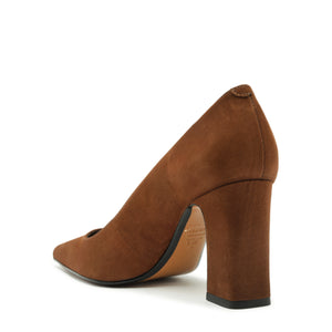 Eleanor Suede Pump in Pecan Brown