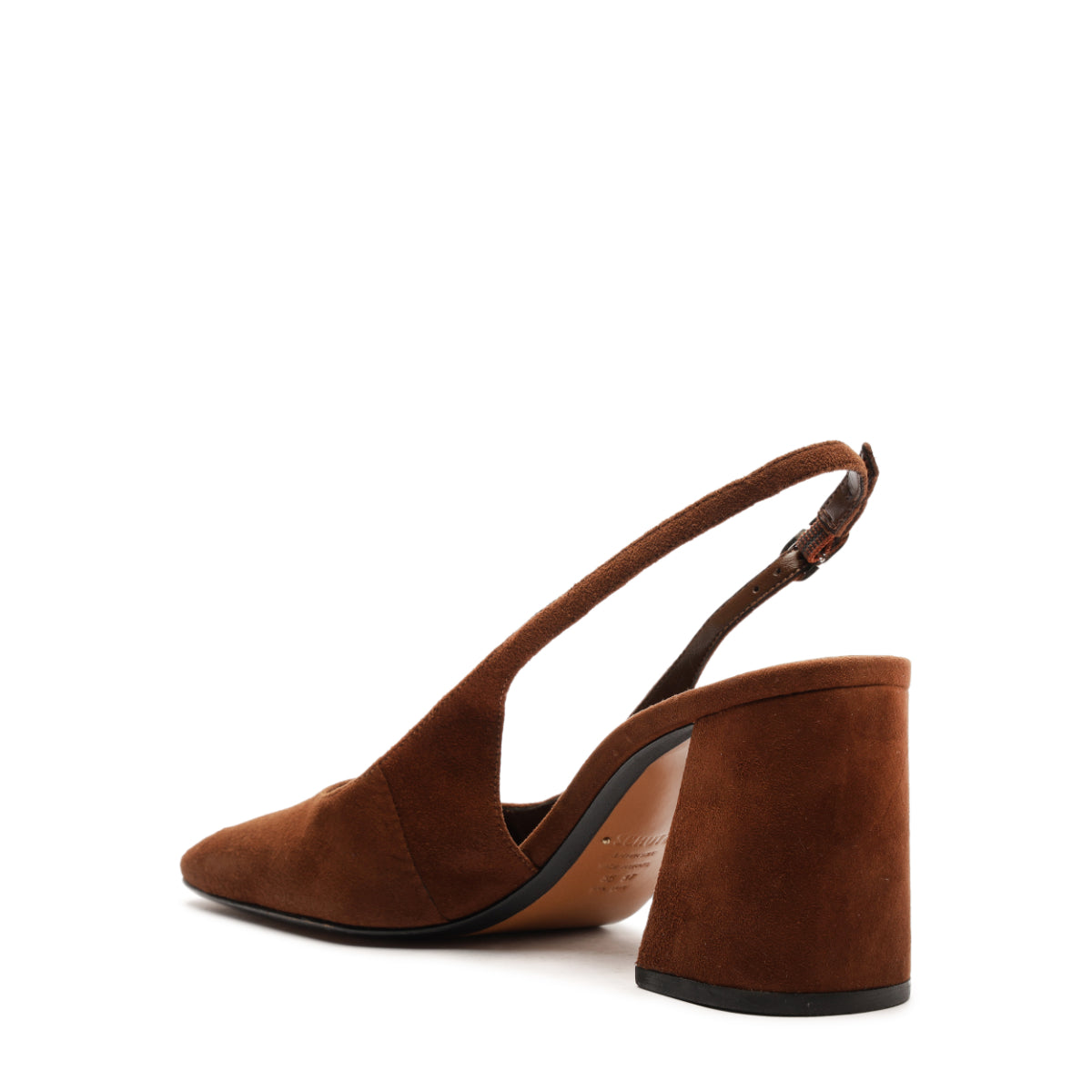 Leia Block Suede Pump in Pecan Brown