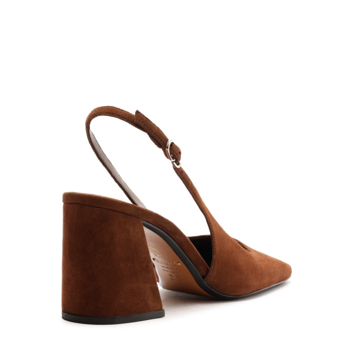Leia Block Suede Pump in Pecan Brown