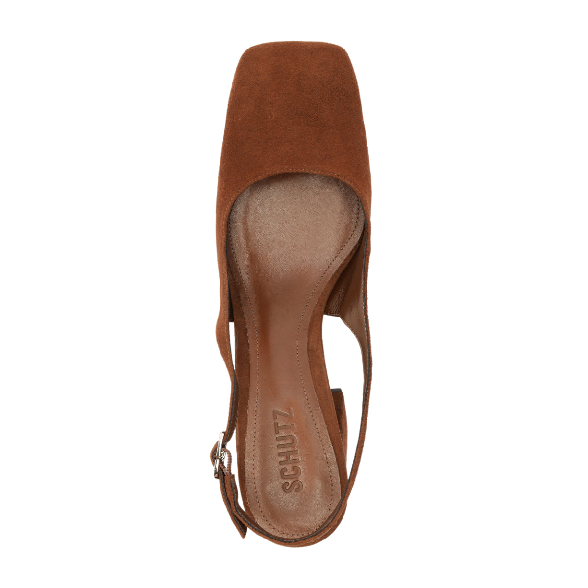 Leia Block Suede Pump in Pecan Brown