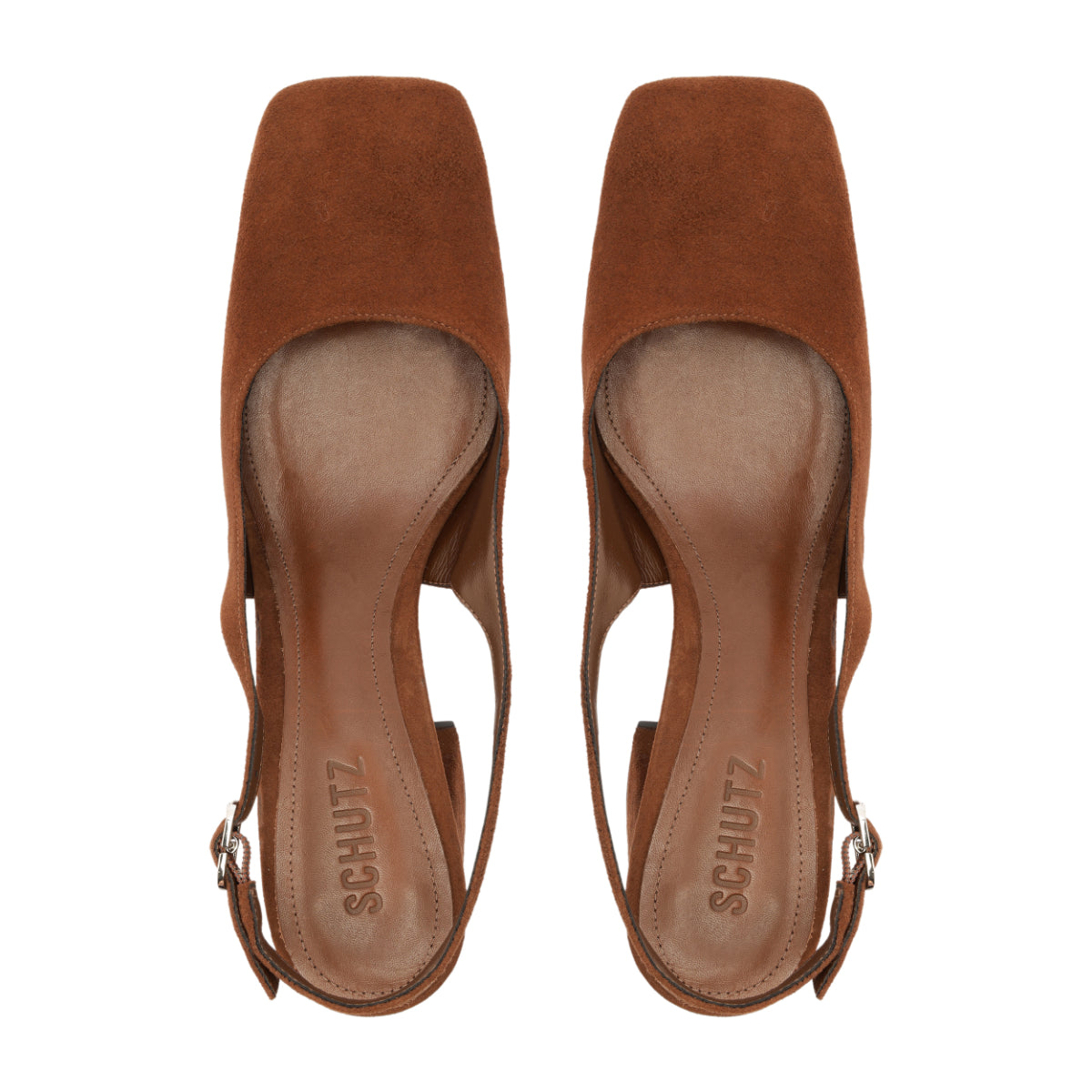 Leia Block Suede Pump in Pecan Brown