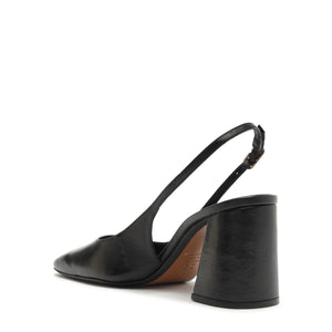 Leia Block Leather Pump in Black