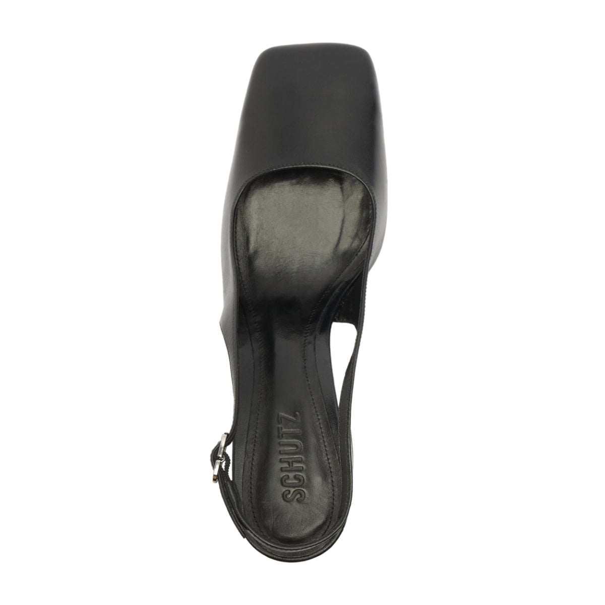 Leia Block Leather Pump in Black