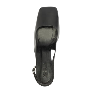 Leia Block Leather Pump in Black