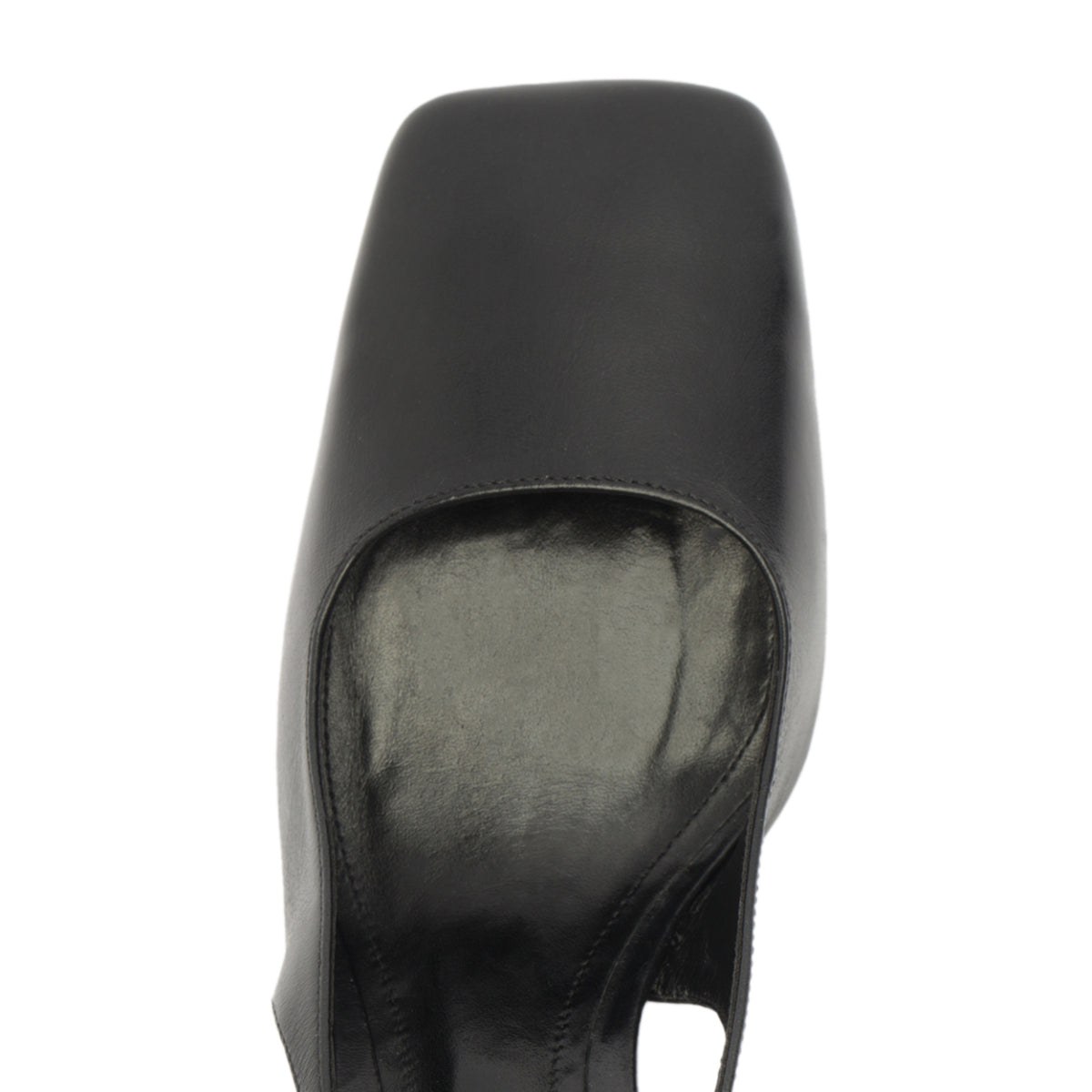 Leia Block Leather Pump in Black