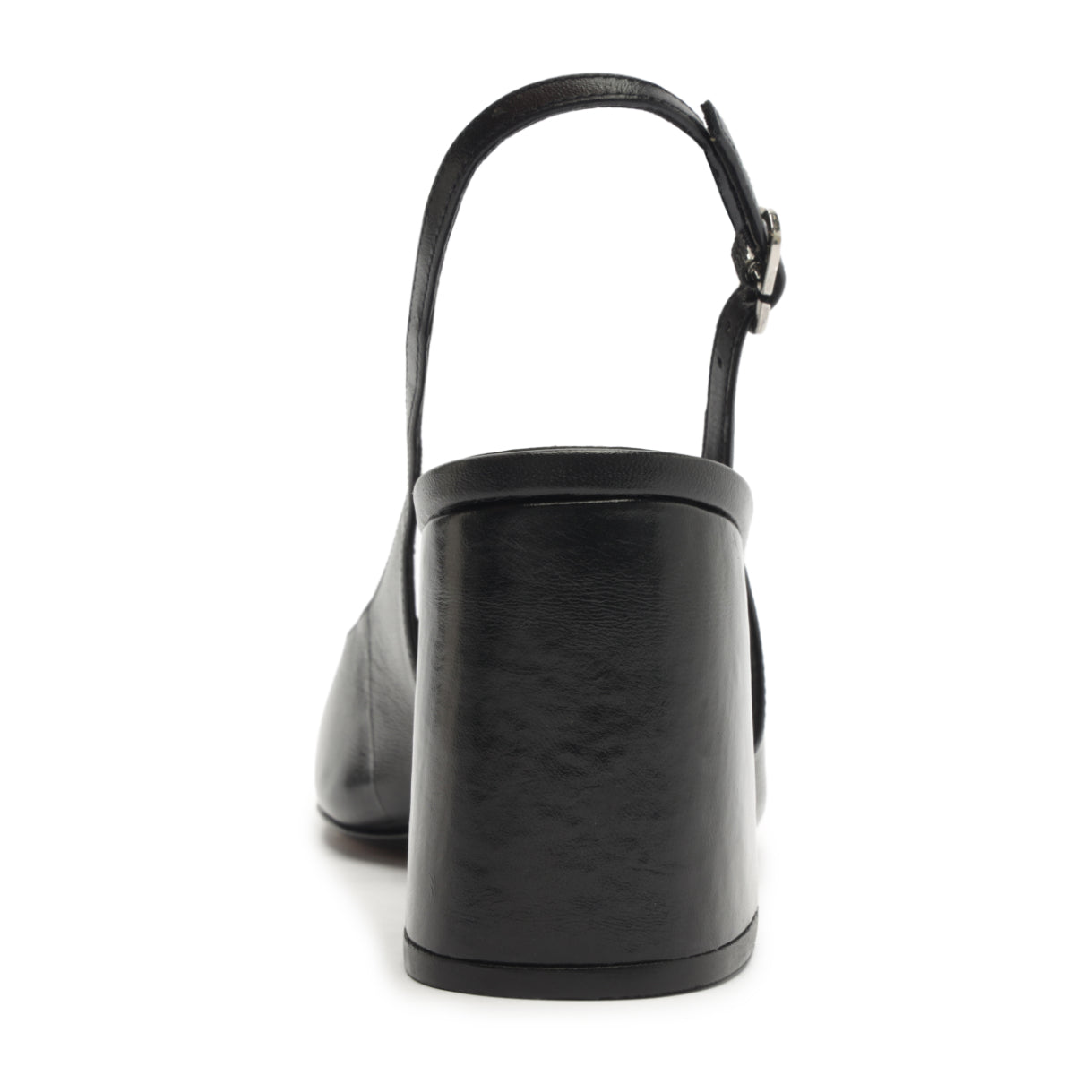 Leia Block Leather Pump in Black