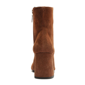 Leia Suede Bootie in Pecan Brown