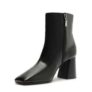 Leia Leather Bootie in Black