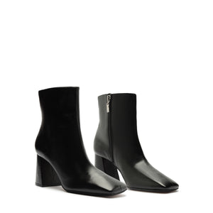 Leia Leather Bootie in Black