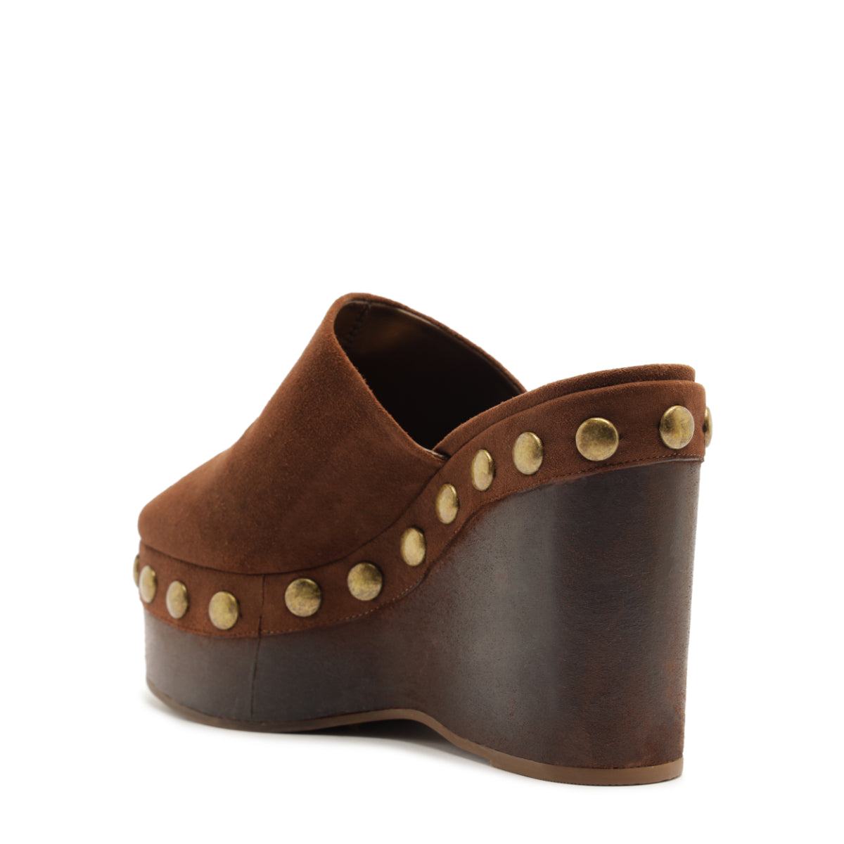 Sierra Studs Suede Pump in Root Brown