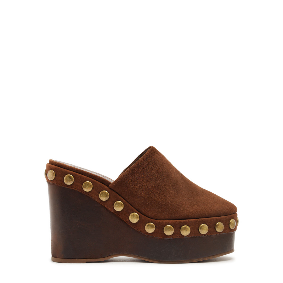 Sierra Studs Suede Pump in Root Brown