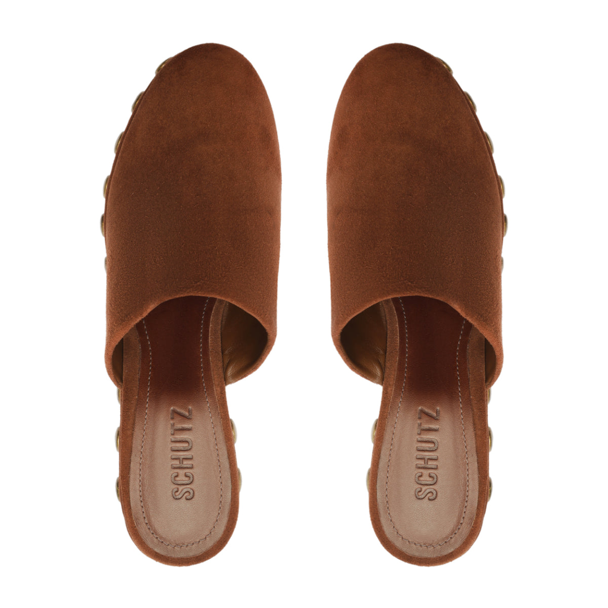 Sierra Studs Suede Pump in Root Brown