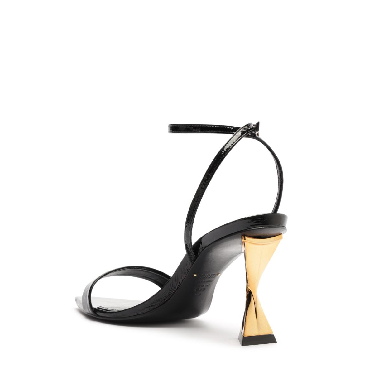 Elisha Patent Leather Sandal in Black