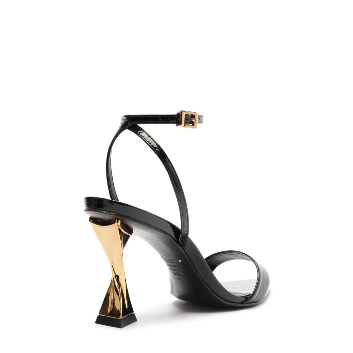 Elisha Patent Leather Sandal in Black